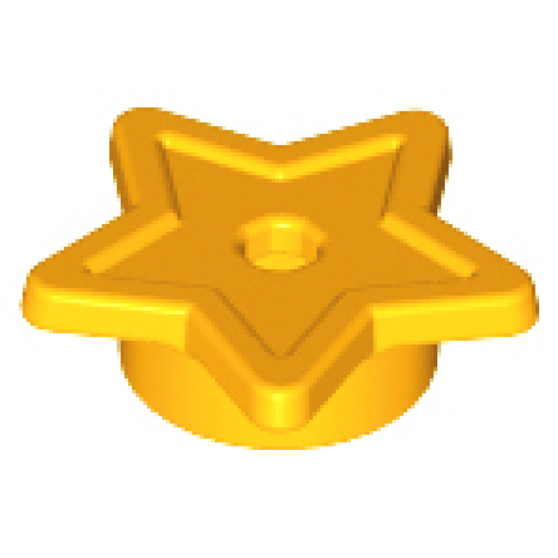 Plaat, Rond 1x1 met ster Bright Light Orange